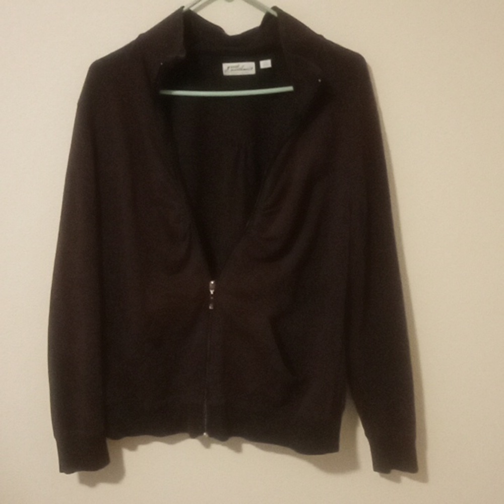Brown zip up